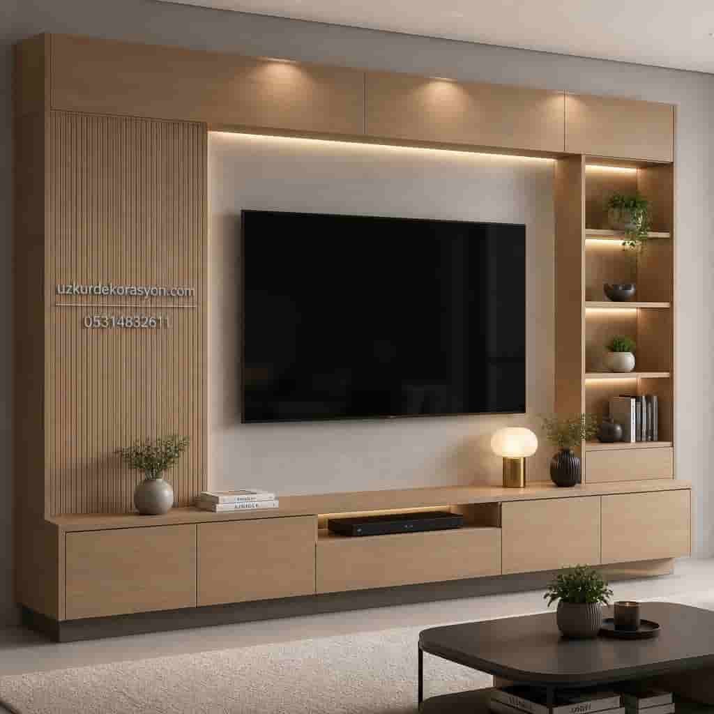Ankara TV ünitesi yapımı hizmeti ile ev, villa, ofis ve yaşam alanlarına özel modern TV ünitesi tasarım ve montaj uygulaması